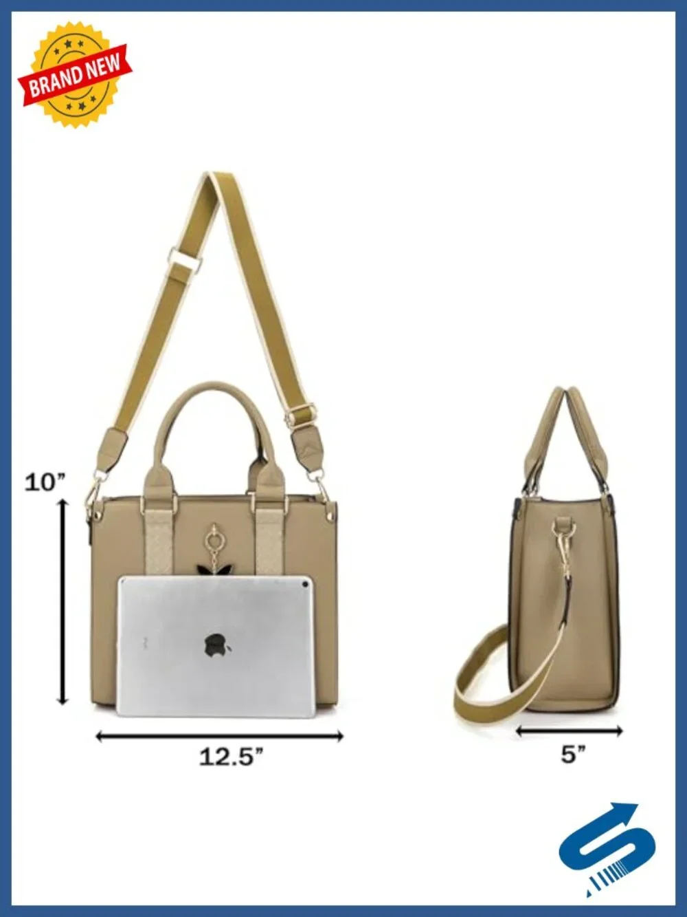 Faux Leather Tote Bag and Matching Wallet Set with Butterfly Pendant, RFID